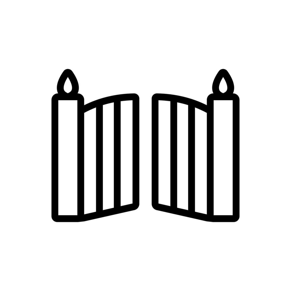 opening vertical entrance gate icon vector outline illustration