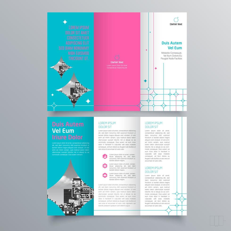 Tri-fold brochure template Minimalistic geometric design for corporate and business. Creative concept brochure vector template.