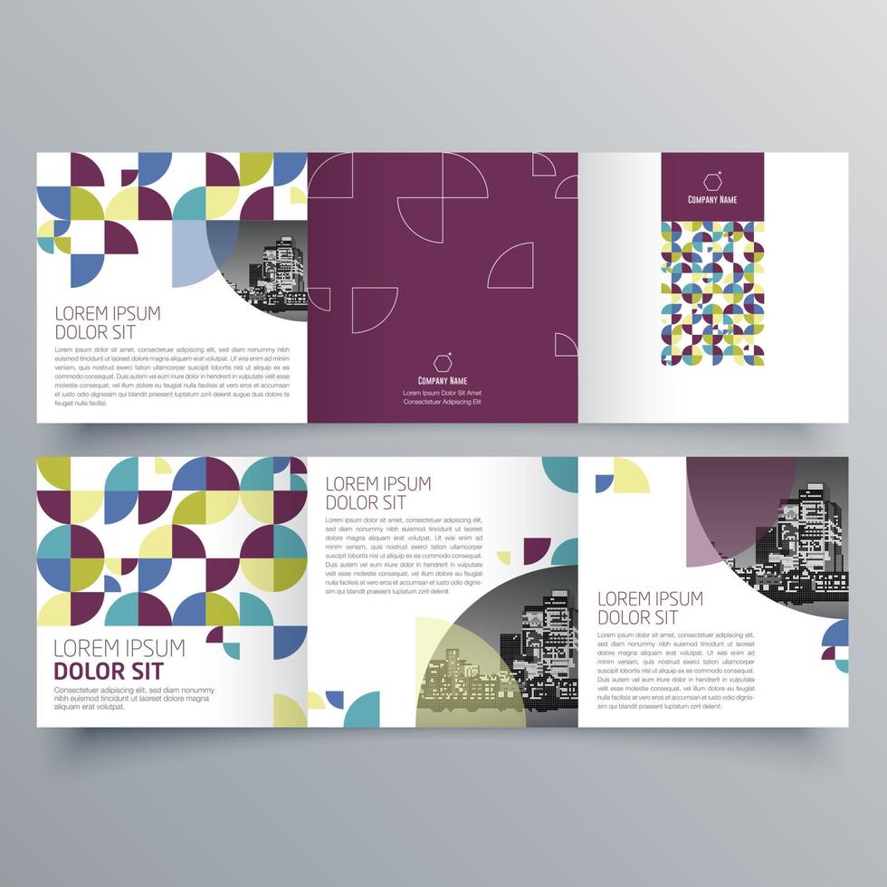 Tri-fold brochure template Minimalistic geometric design for corporate and business. Creative concept brochure vector template.