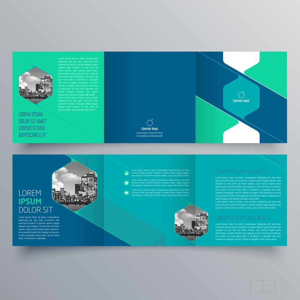 diseño geométrico minimalista de plantilla de folleto tríptico para empresas y negocios. plantilla de vector de folleto de concepto creativo.