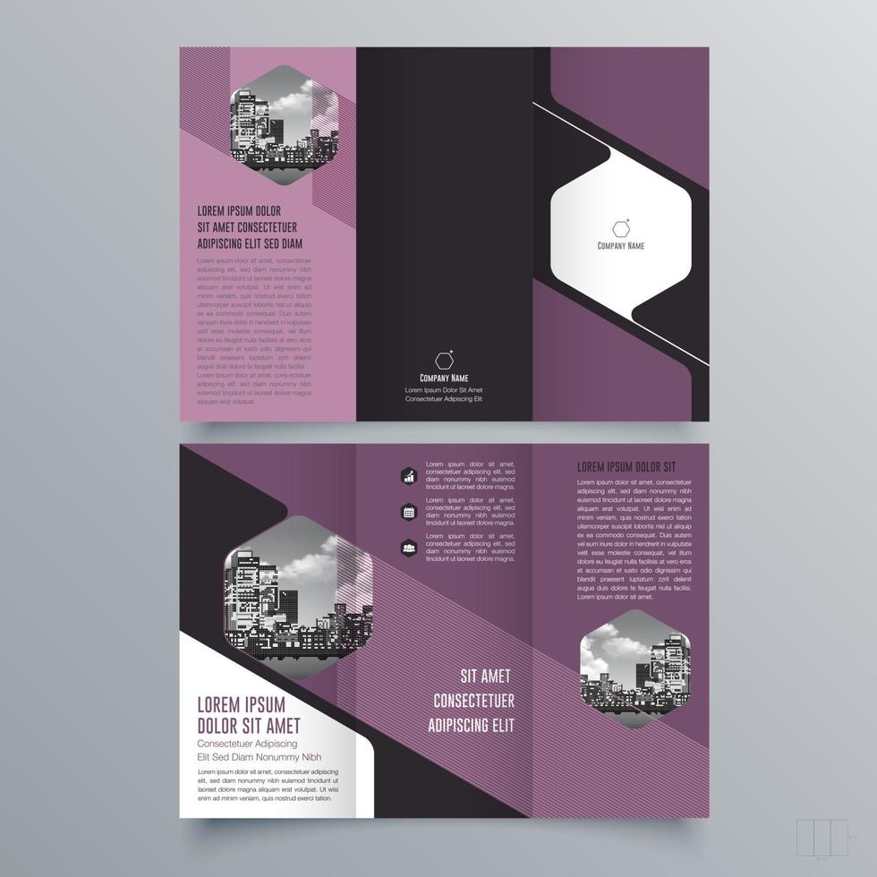 Tri-fold brochure template Minimalistic geometric design for corporate and business. Creative concept brochure vector template.