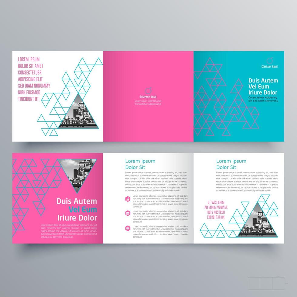 Tri-fold brochure template Minimalistic geometric design for corporate and business. Creative concept brochure vector template.