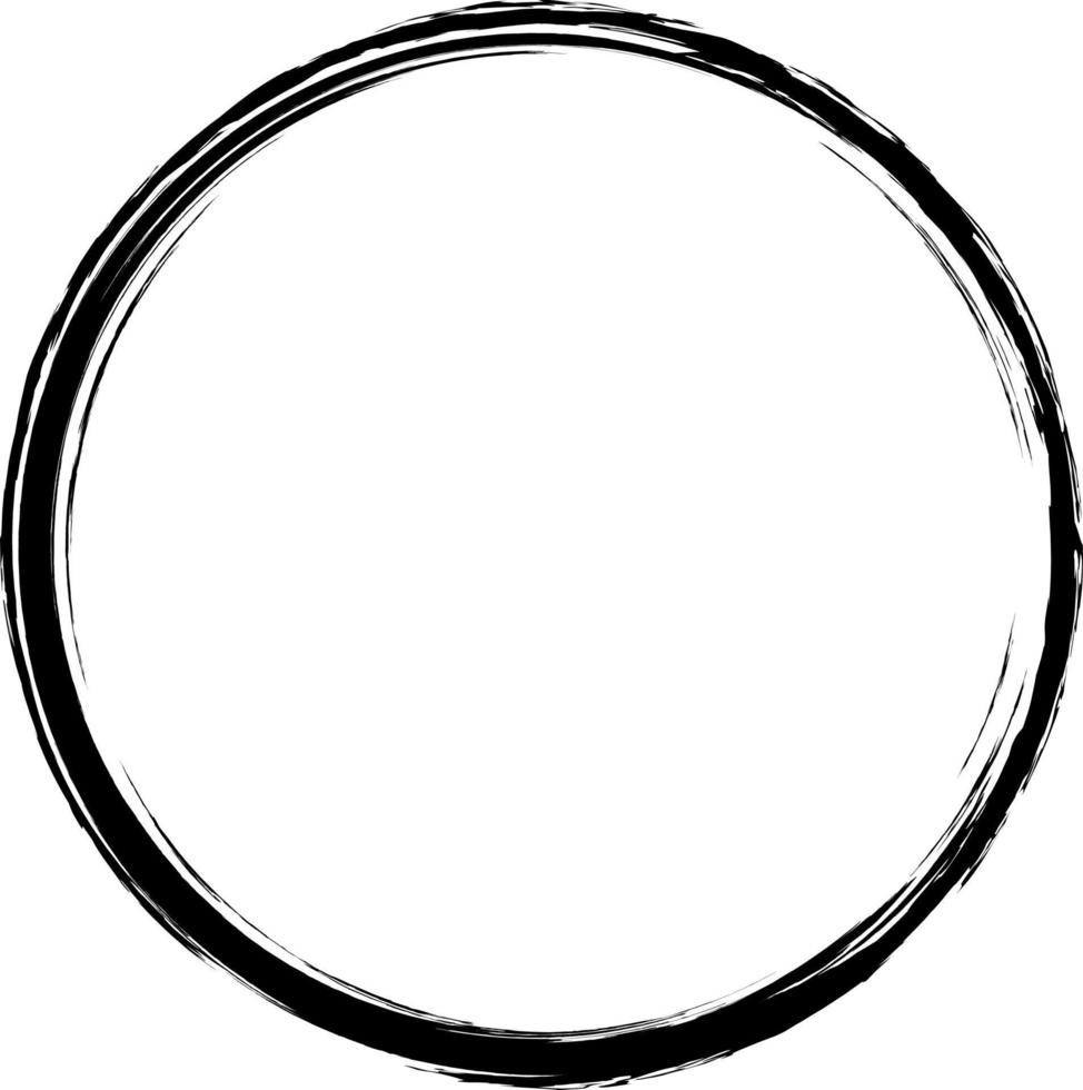 Grunge round with brush vector
