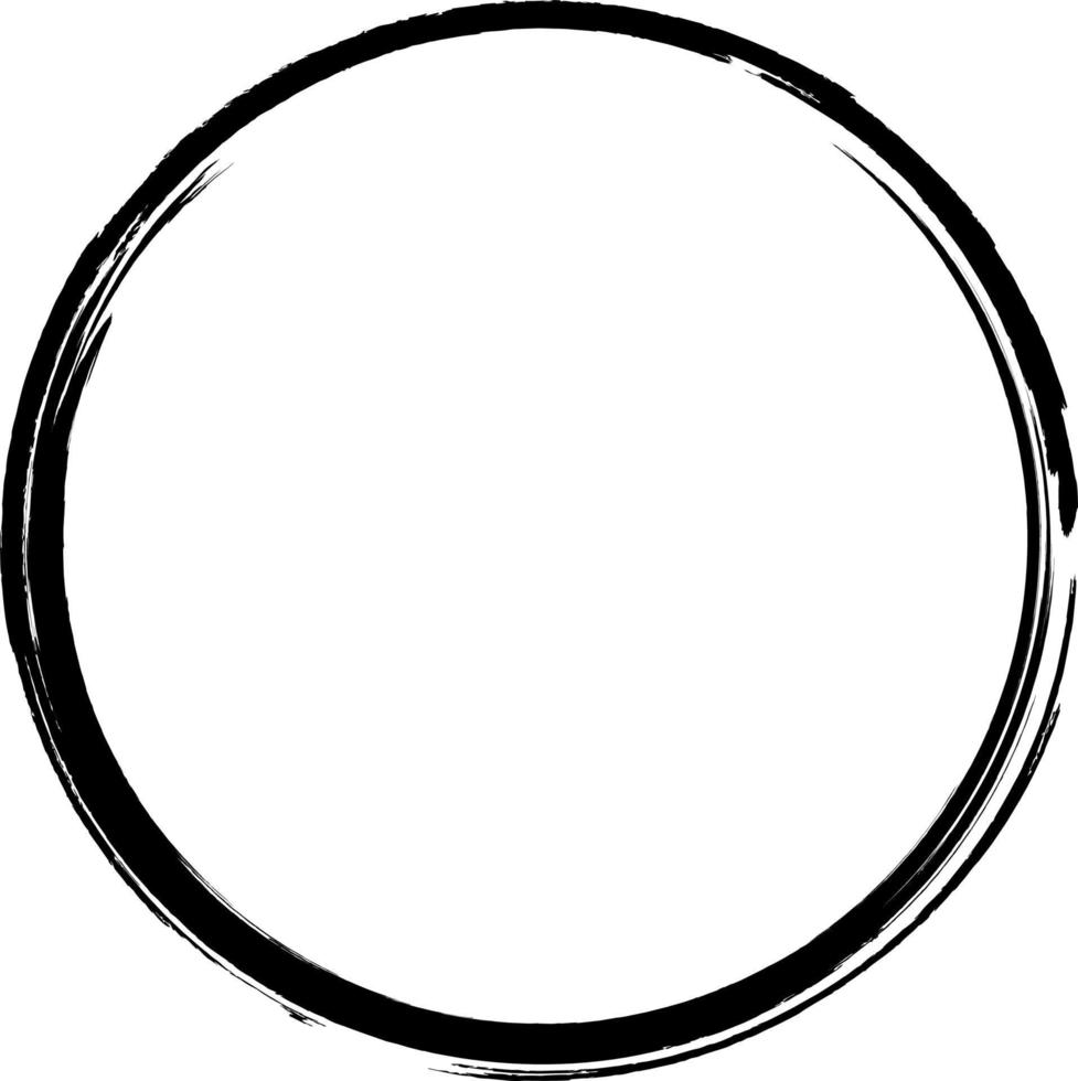 Grunge round with brush vector