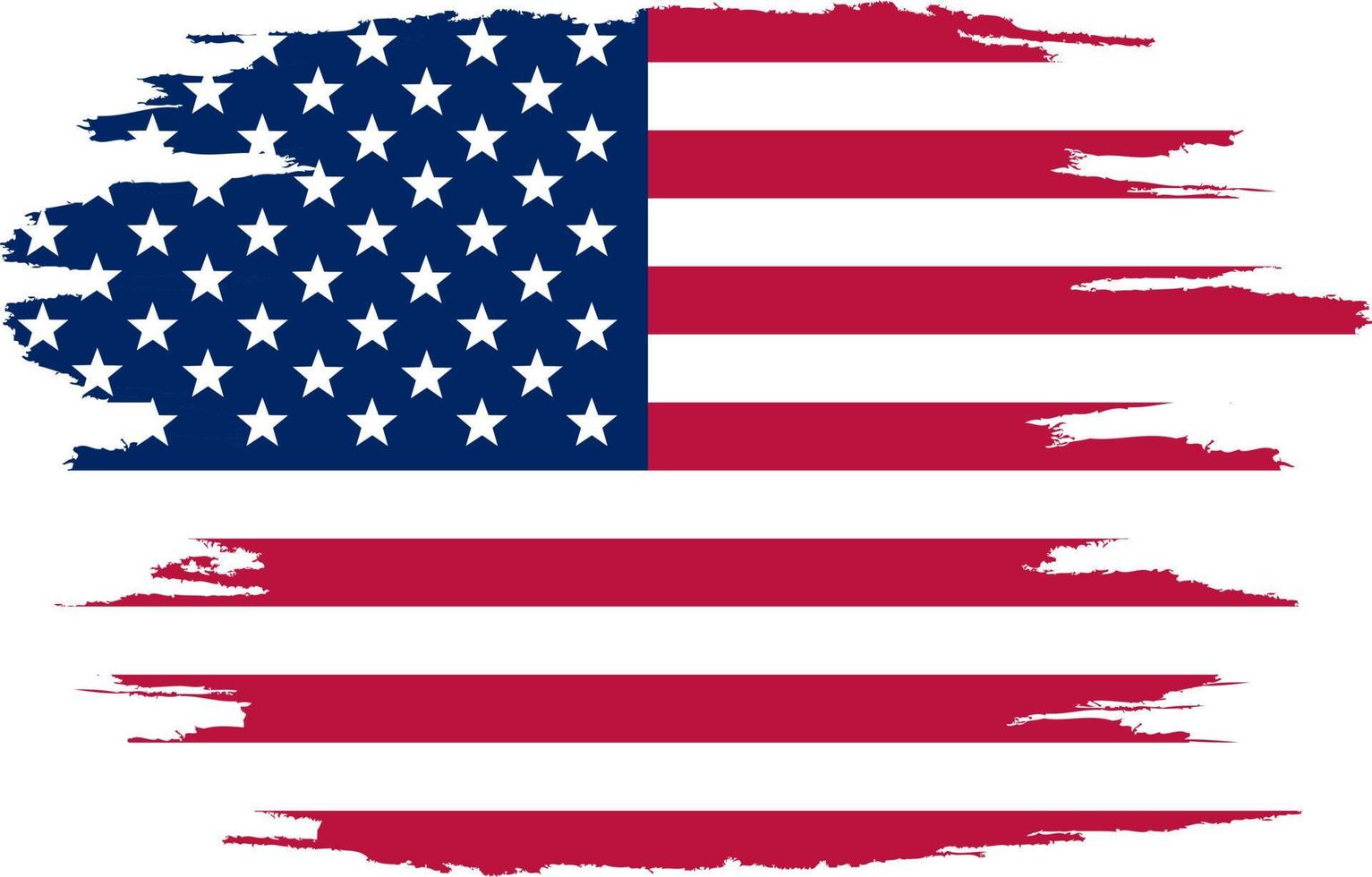 Flag of The United States of America, brush stroke background vector