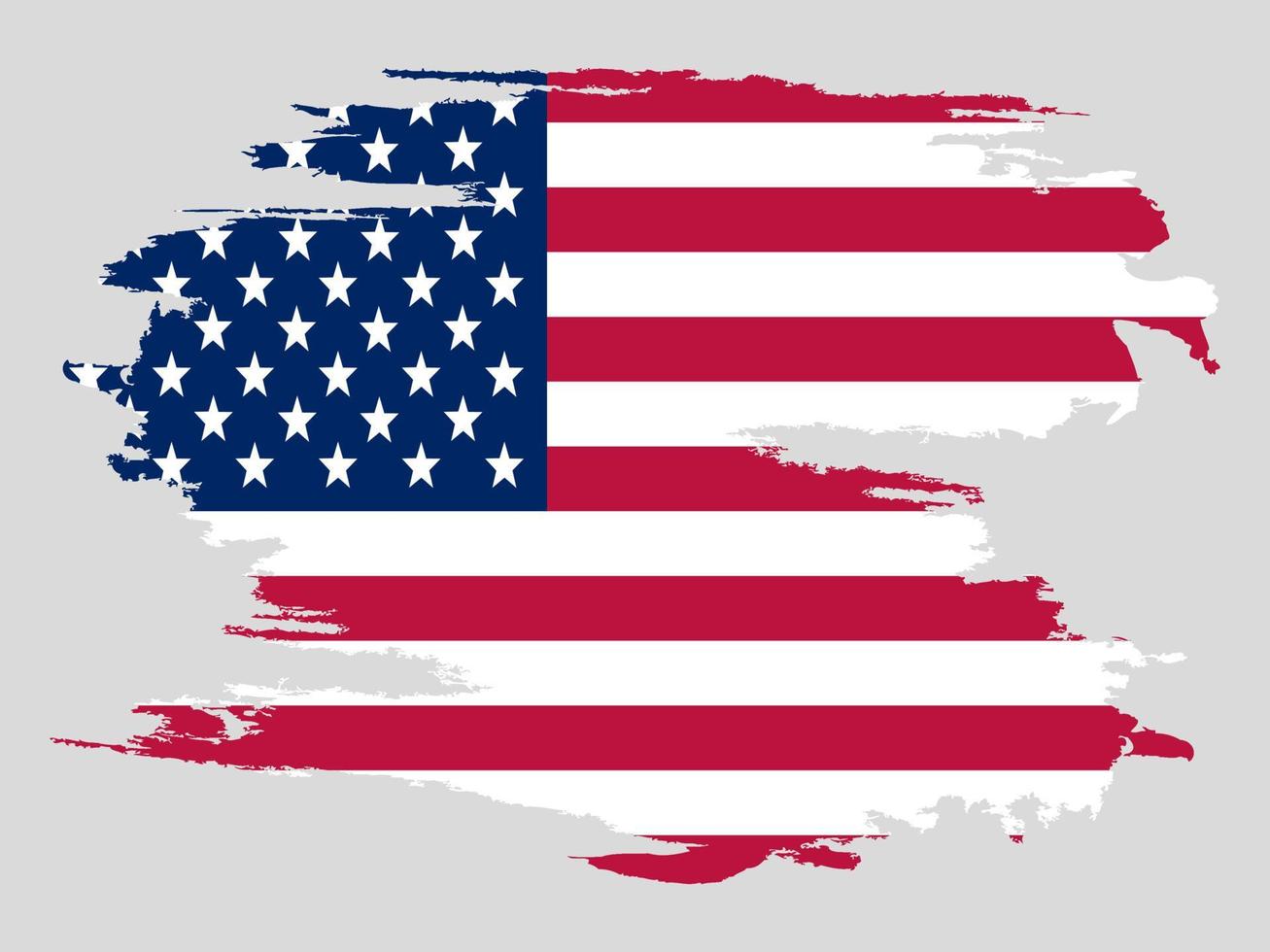 bandera de los estados unidos de américa, fondo de trazo de pincel vector