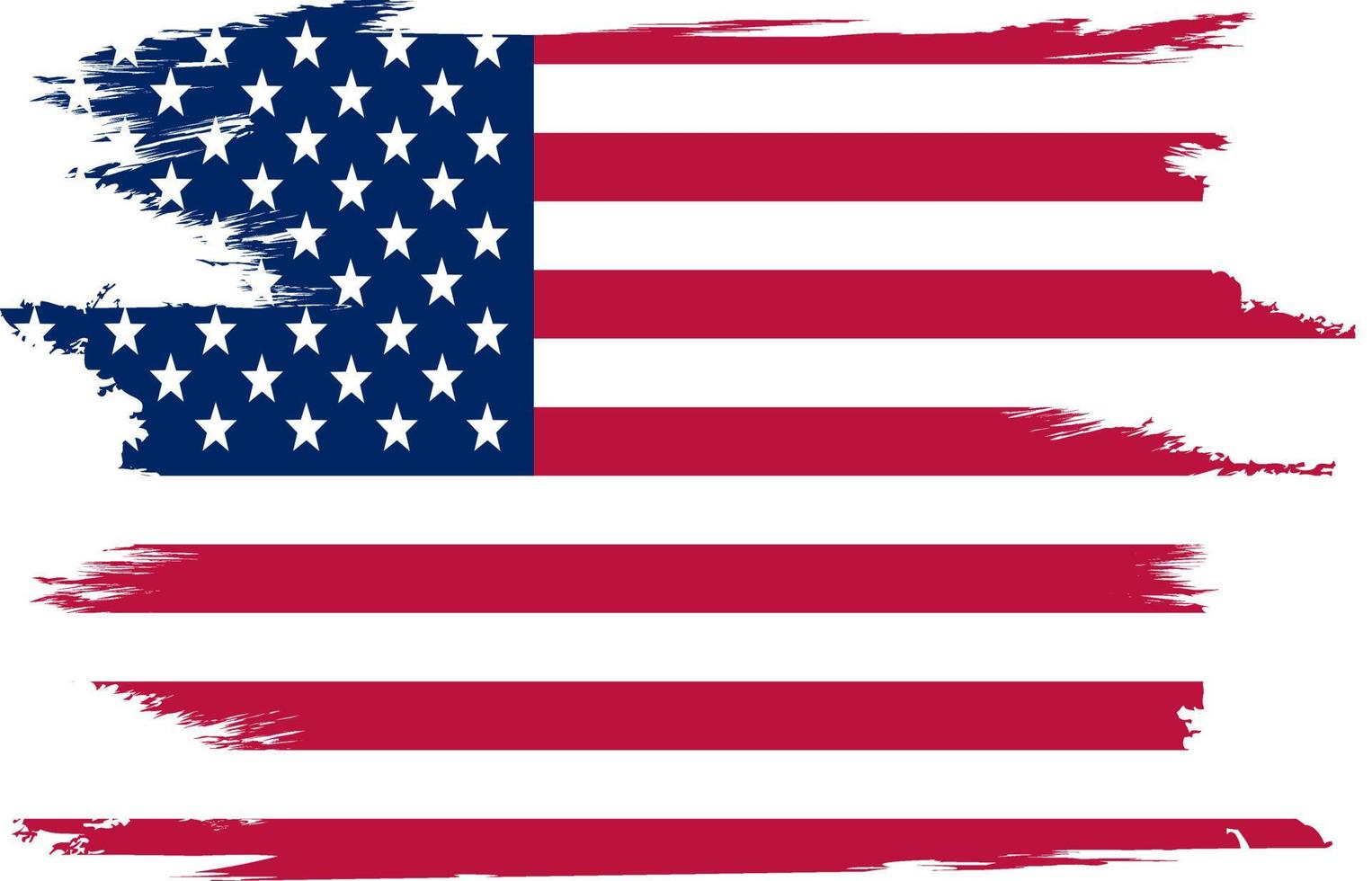 Flag of The United States of America, brush stroke background vector
