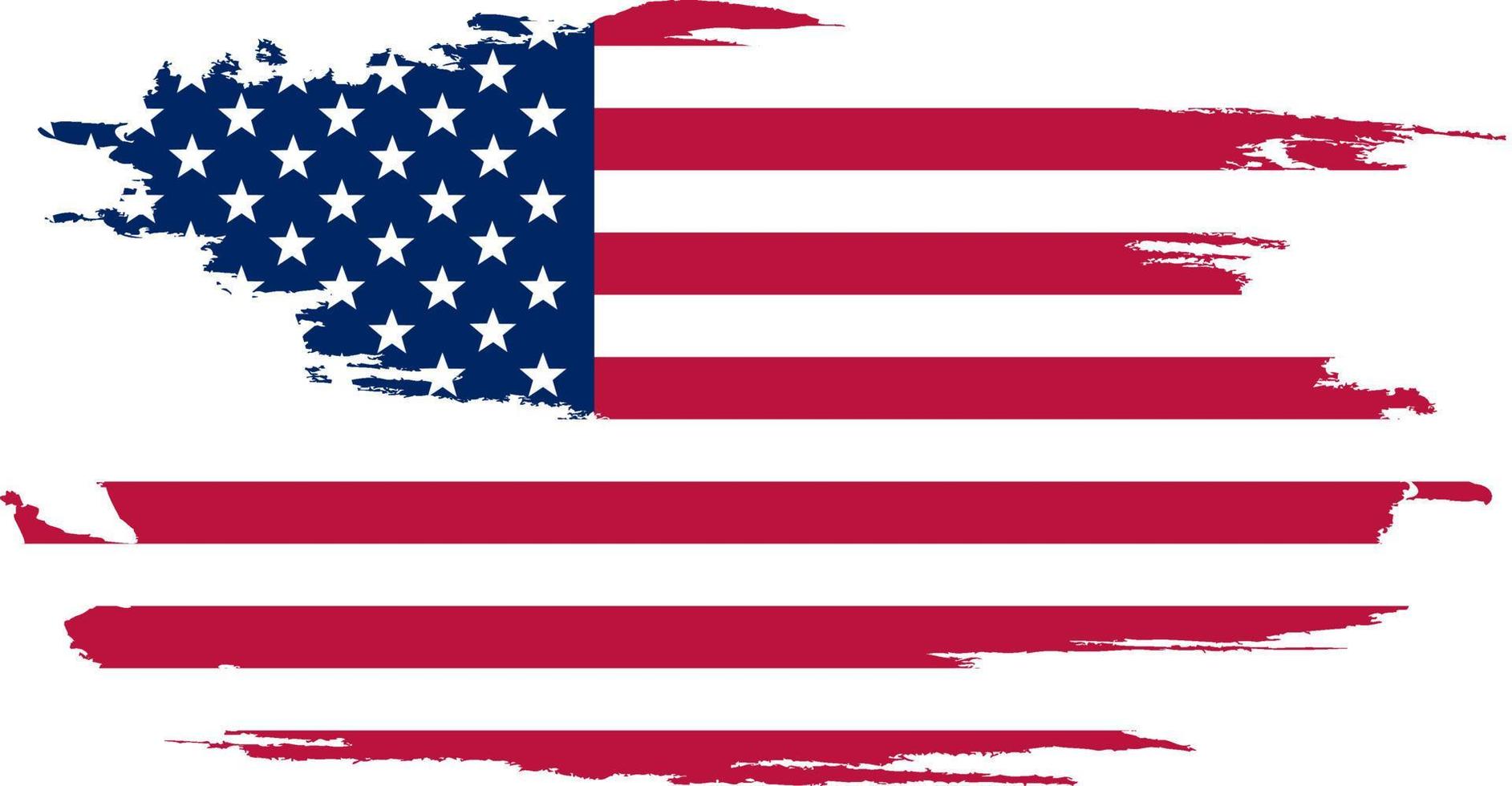 Flag of The United States of America, brush stroke background vector