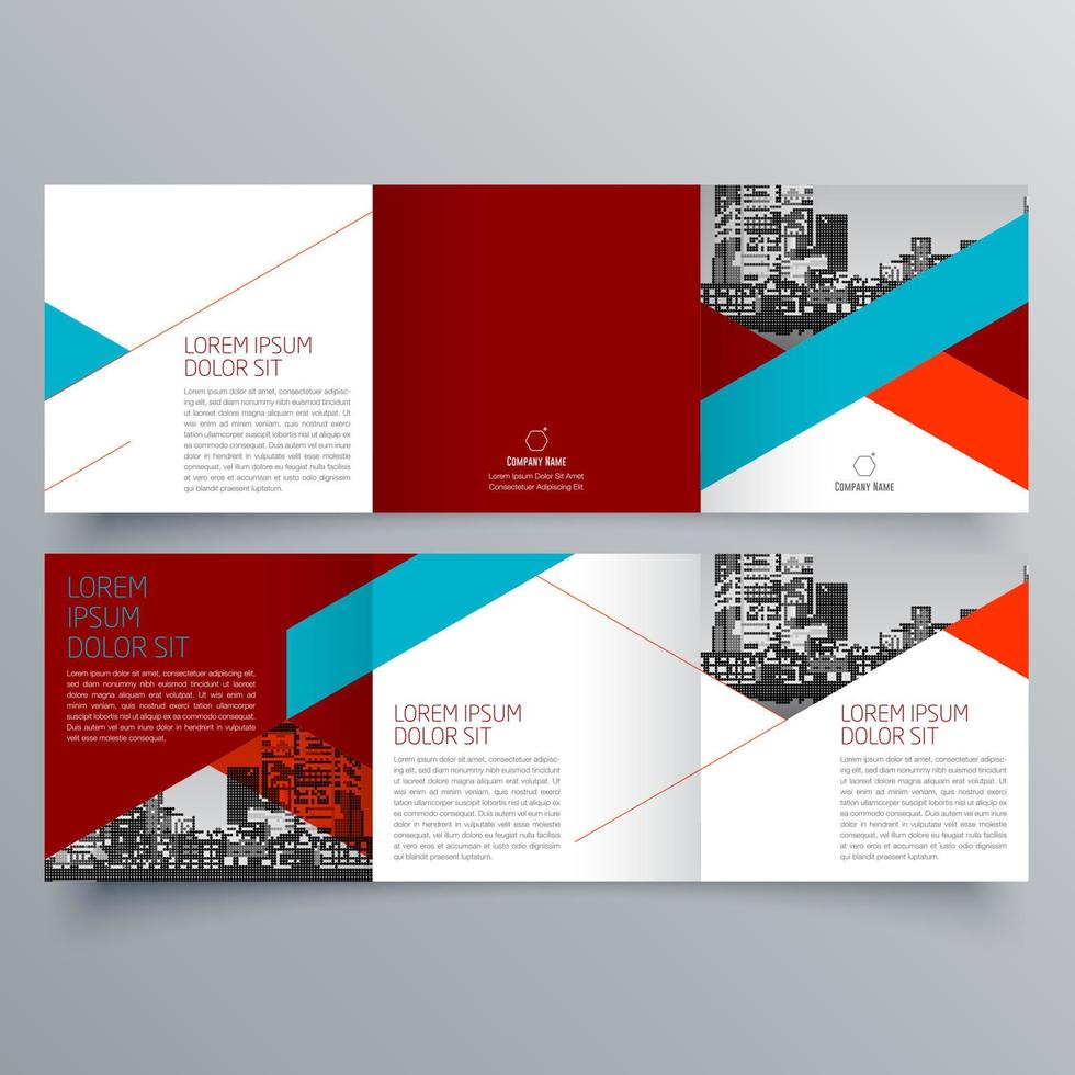 Tri-fold brochure template Minimalistic geometric design for corporate and business. Creative concept brochure vector template.