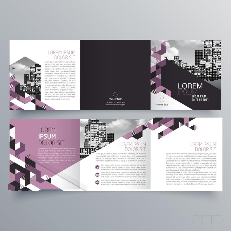 Tri-fold brochure template Minimalistic geometric design for corporate and business. Creative concept brochure vector template.