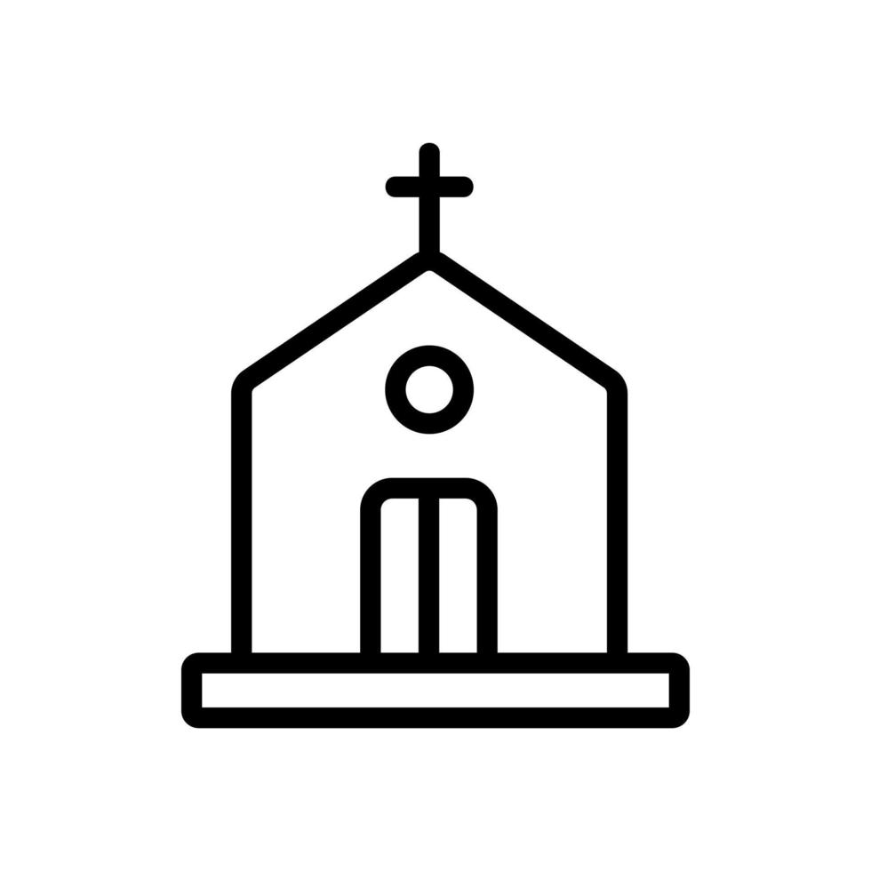 Church icon vector. Isolated contour symbol illustration vector