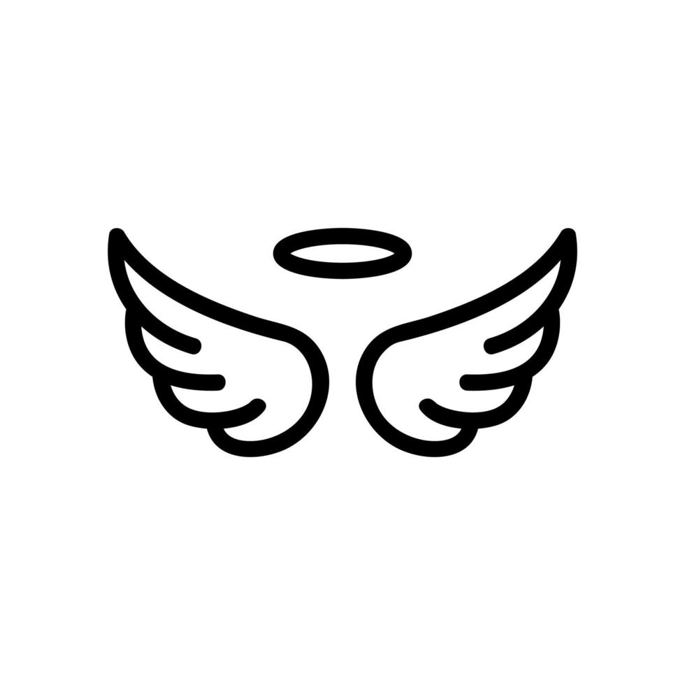 Wings of the angel icon vector. Isolated contour symbol illustration