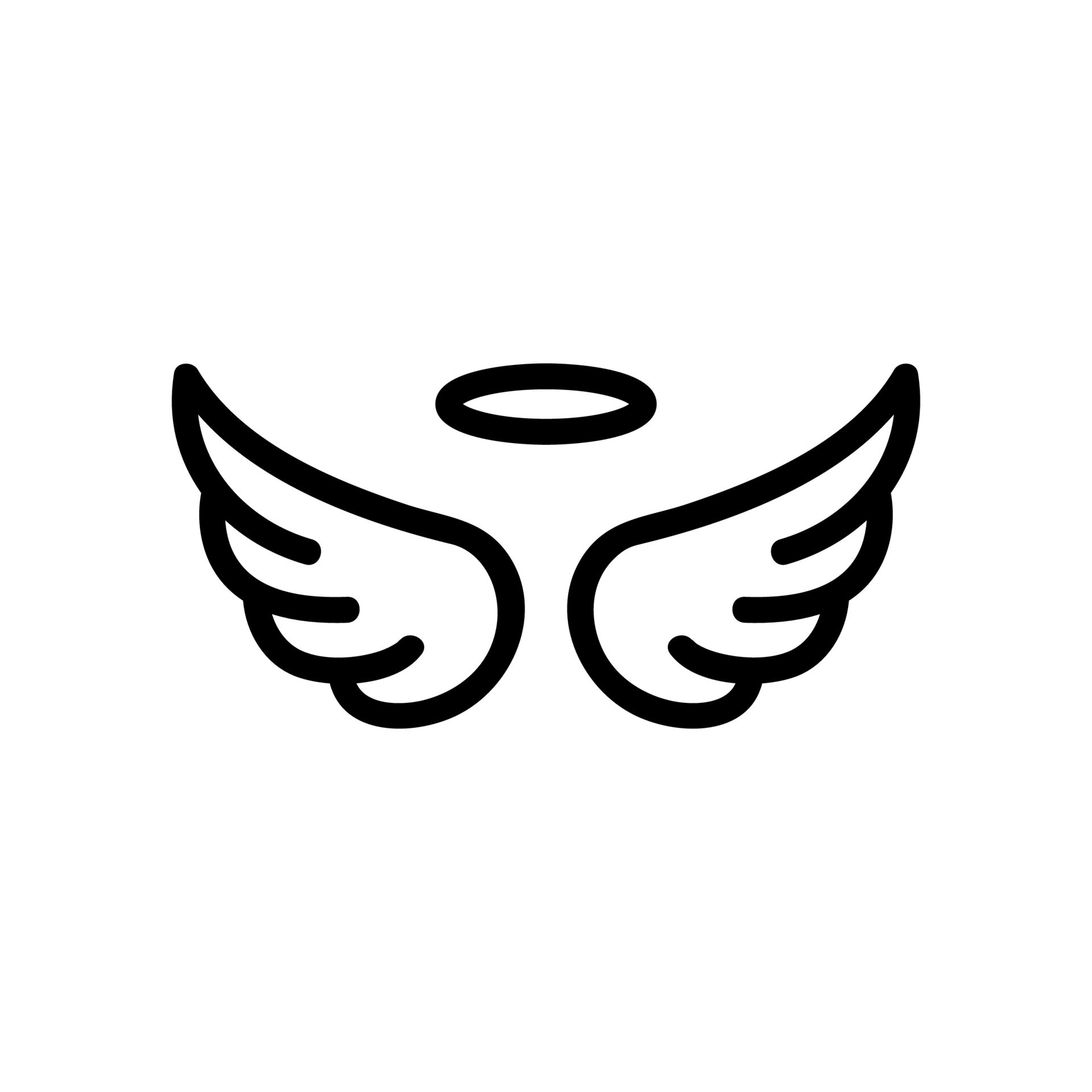 Wings of the angel icon vector. Isolated contour symbol illustration ...