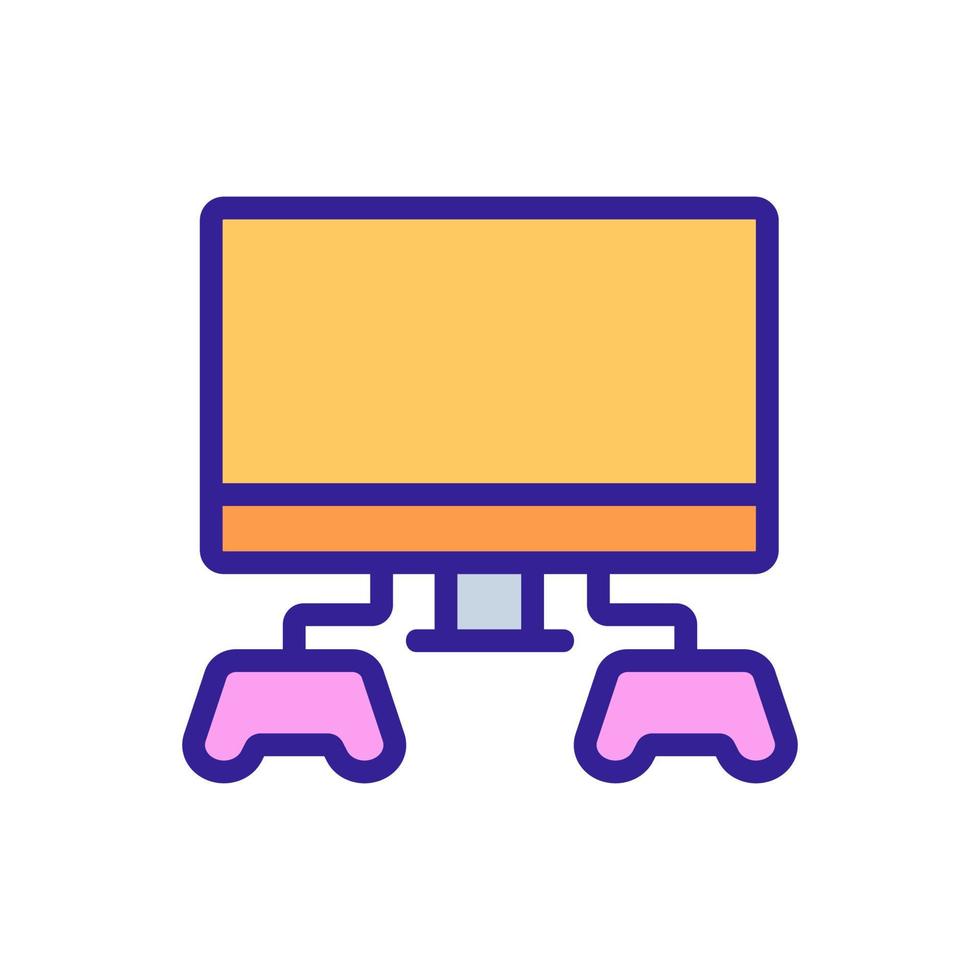 Monitor gamer icon vector. Isolated contour symbol illustration vector
