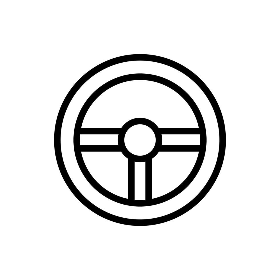 The steering wheel is a vector icon game. Isolated contour symbol illustration