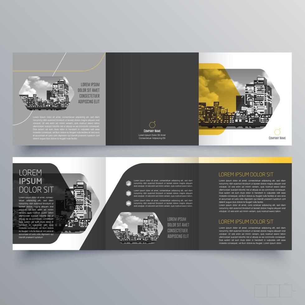 Tri-fold brochure template Minimalistic geometric design for corporate and business. Creative concept brochure vector template.