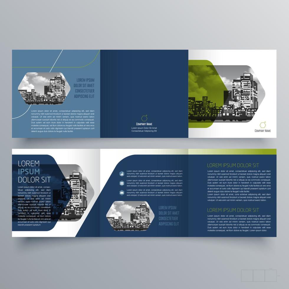 Tri-fold brochure template Minimalistic geometric design for corporate and business. Creative concept brochure vector template.