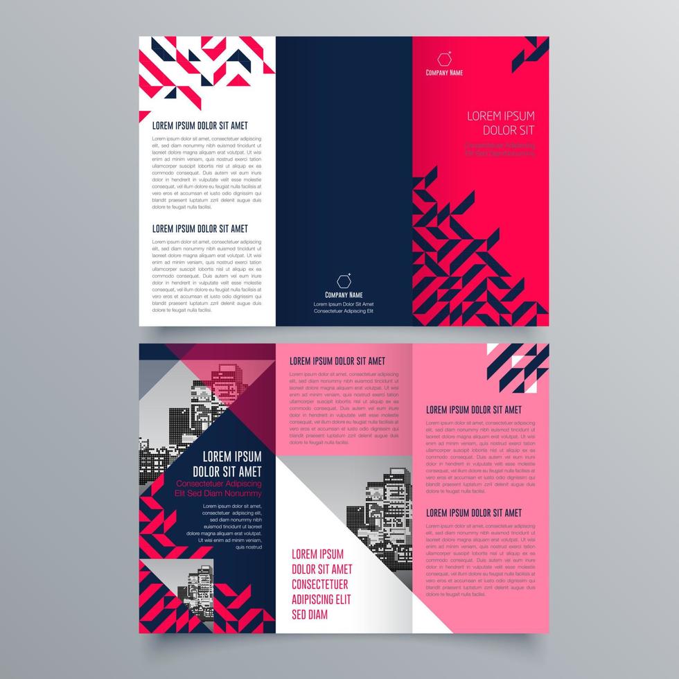 Tri-fold brochure template Minimalistic geometric design for corporate and business. Creative concept brochure vector template.