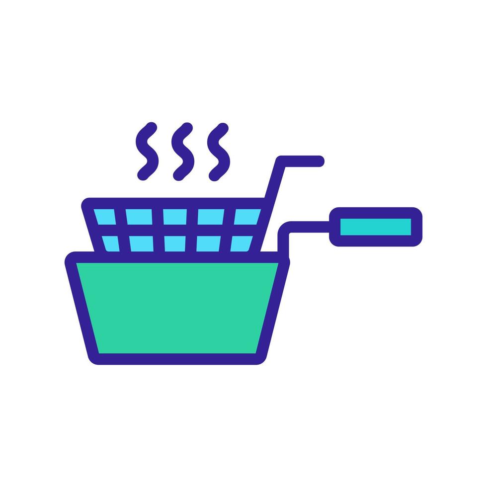 frying basket icon vector outline illustration