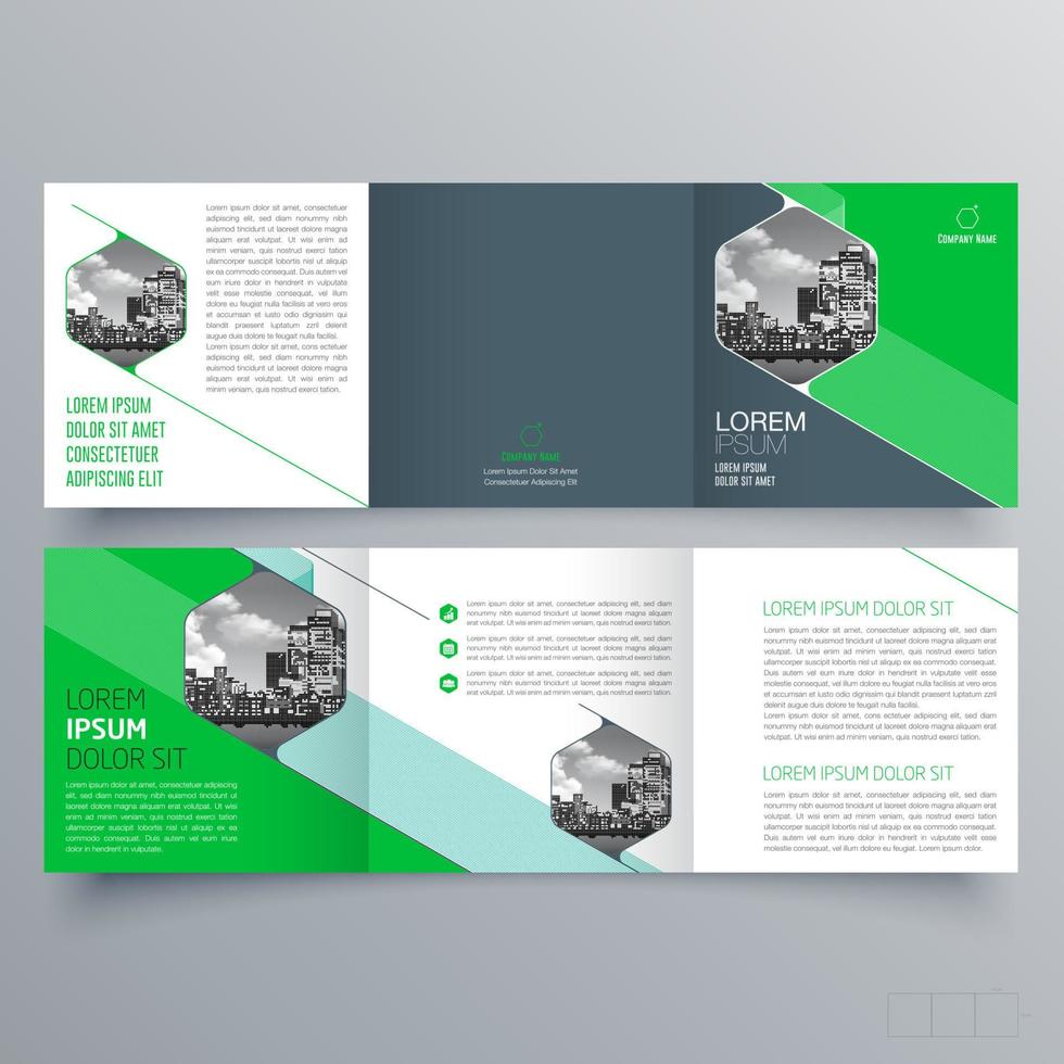 Tri-fold brochure template Minimalistic geometric design for corporate and business. Creative concept brochure vector template.