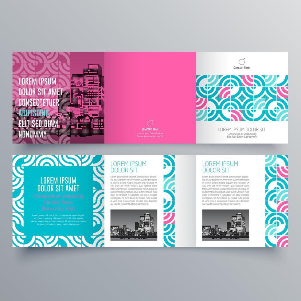 Tri-fold brochure template Minimalistic geometric design for corporate and business. Creative concept brochure vector template.