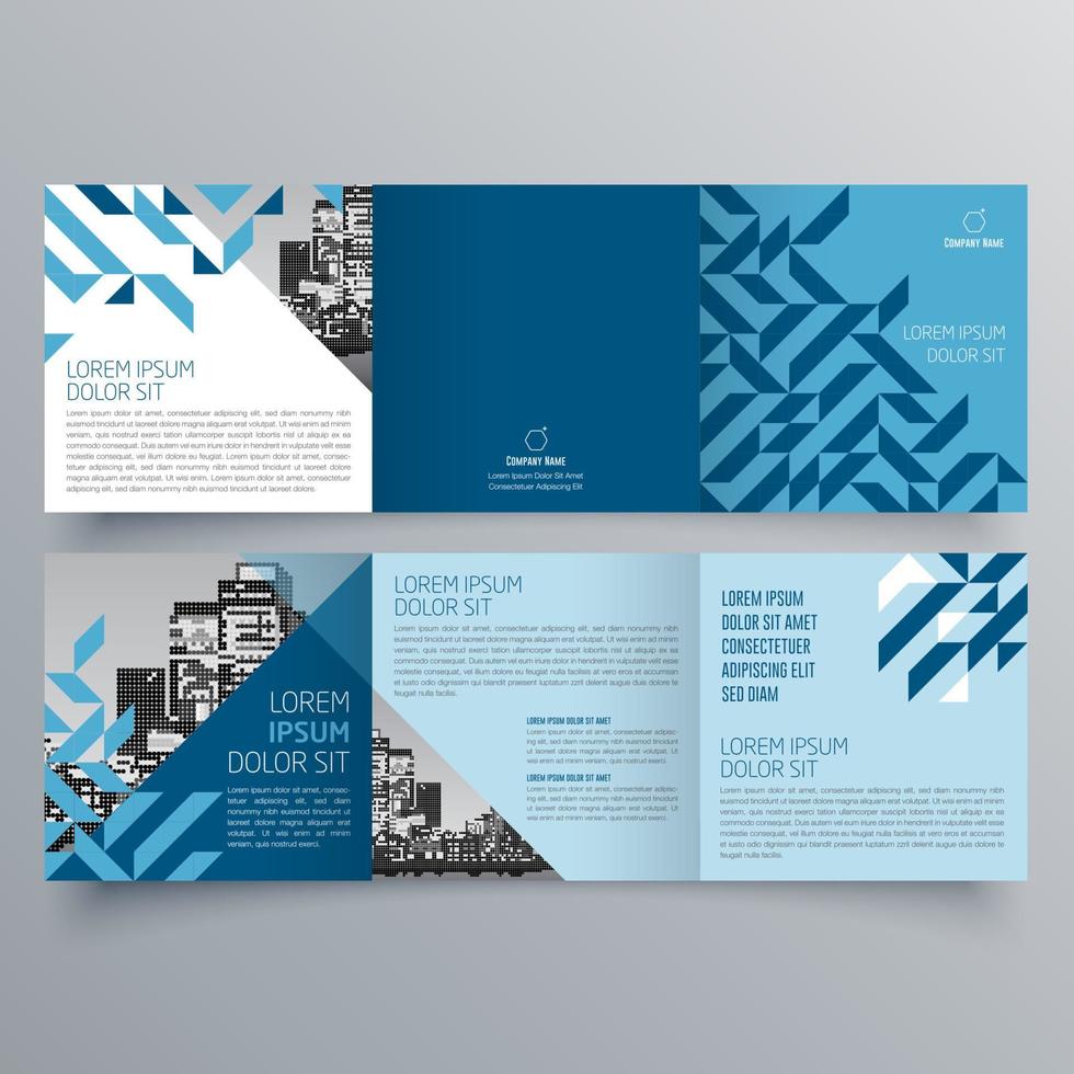 Tri-fold brochure template Minimalistic geometric design for corporate and business. Creative concept brochure vector template.