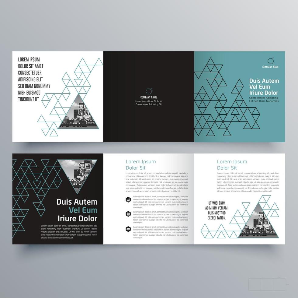 Tri-fold brochure template Minimalistic geometric design for corporate and business. Creative concept brochure vector template.