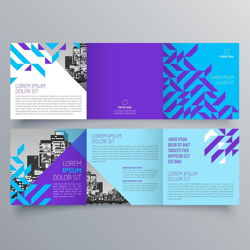 Tri-fold brochure template Minimalistic geometric design for corporate and business. Creative concept brochure vector template.