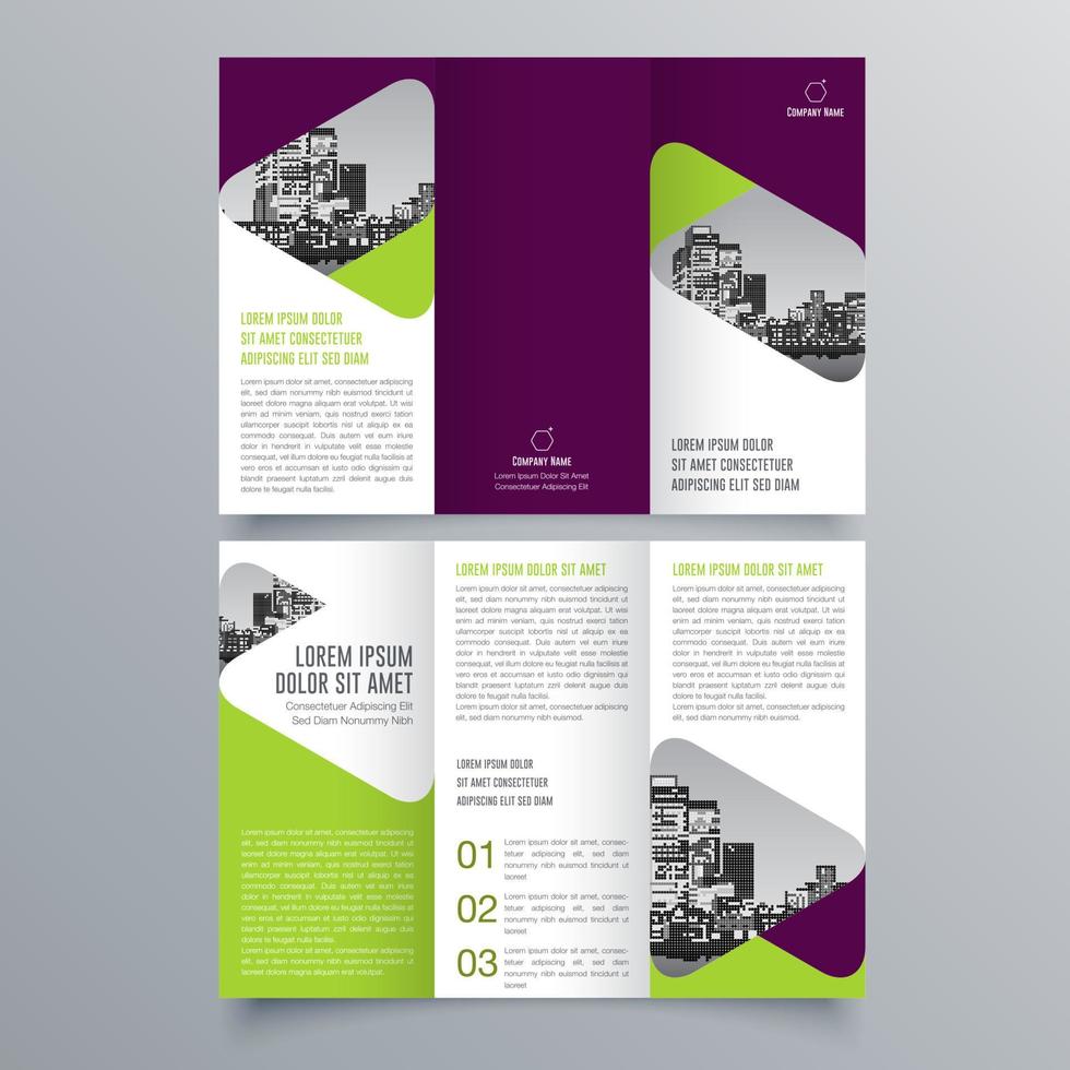 Trifold brochure template Minimalistic geometric design for corporate