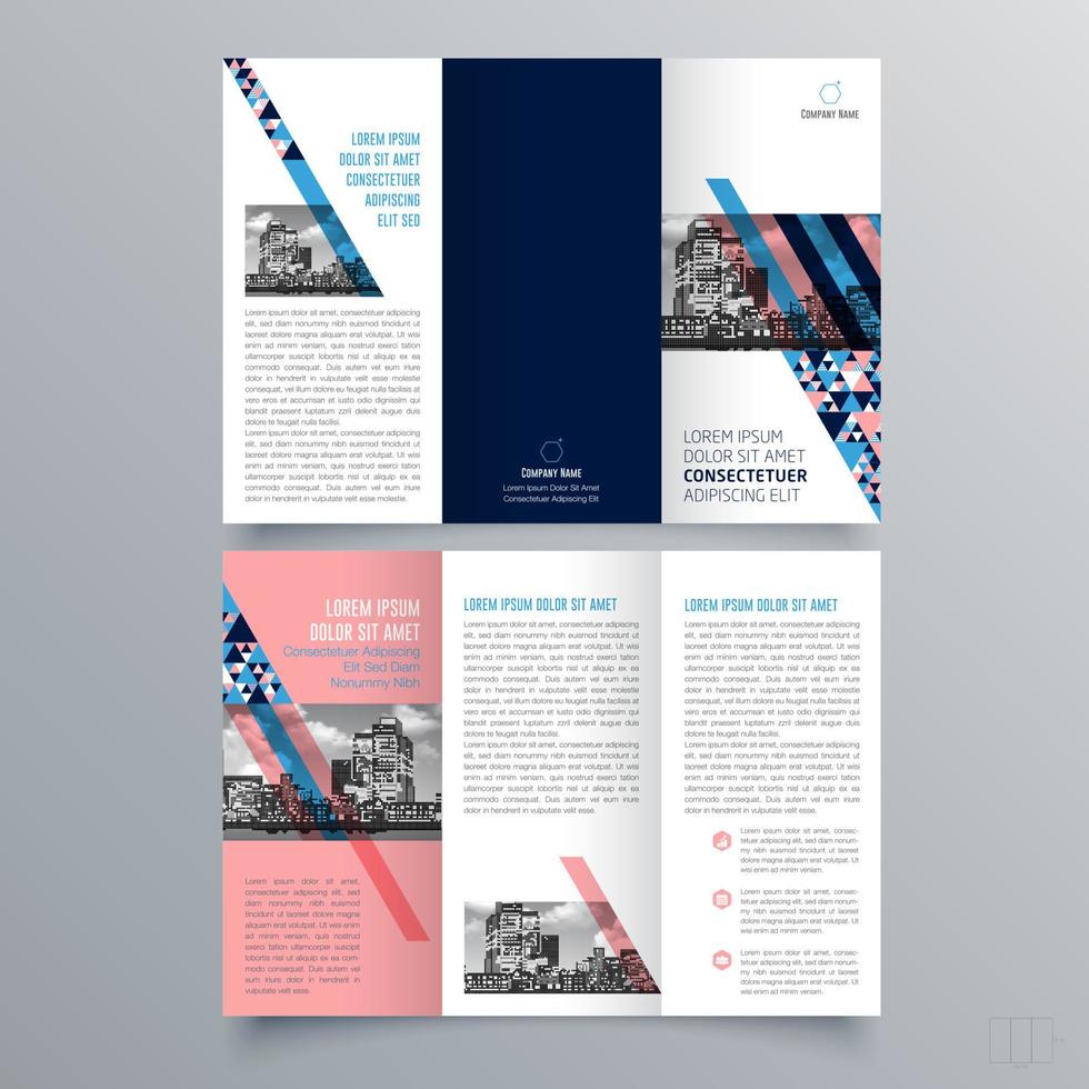 Tri-fold brochure template Minimalistic geometric design for corporate and business. Creative concept brochure vector template.