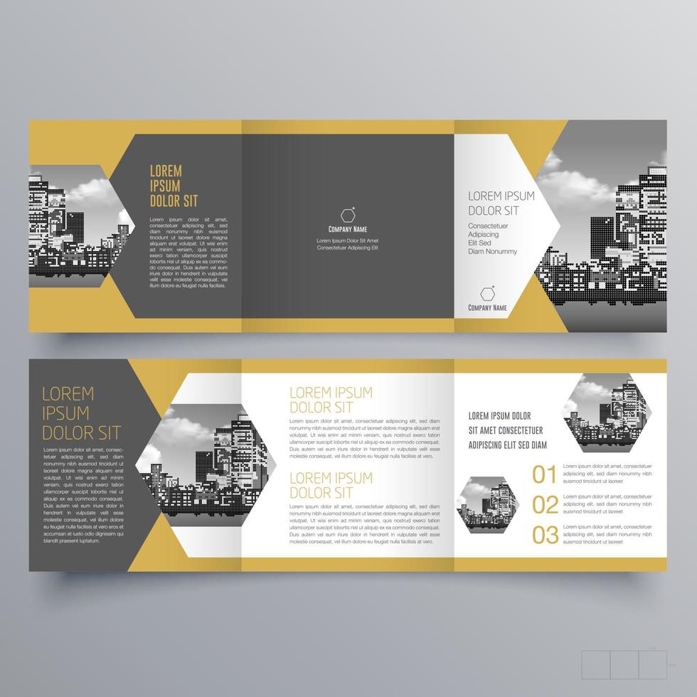 Tri-fold brochure template Minimalistic geometric design for corporate and business. Creative concept brochure vector template.