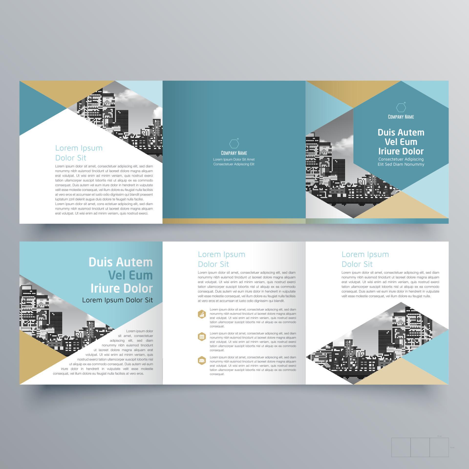 Tri fold brochure template Minimalistic geometric design for corporate