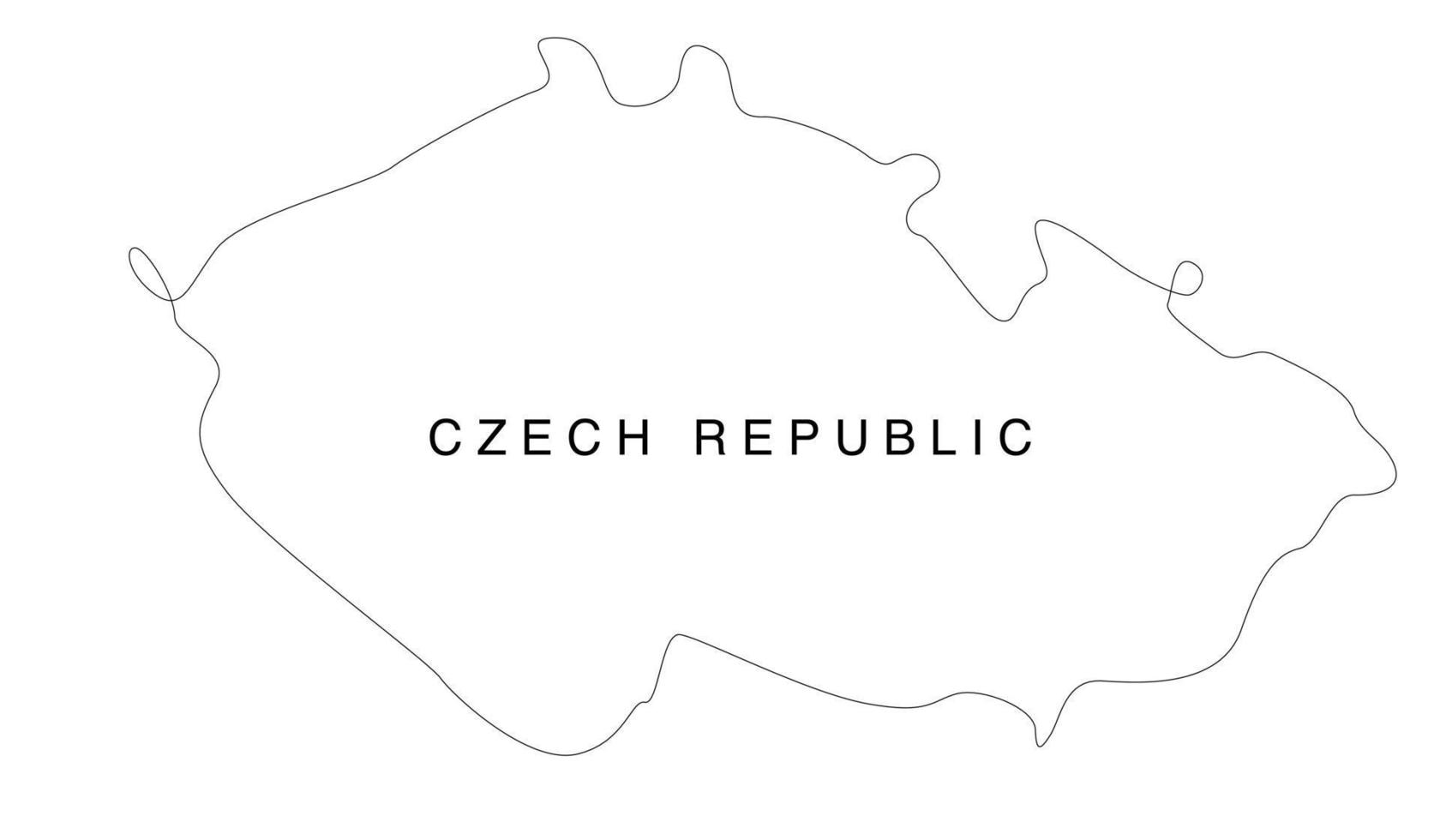 Line art Czech map. continuous line europe map. vector illustration. single outline.