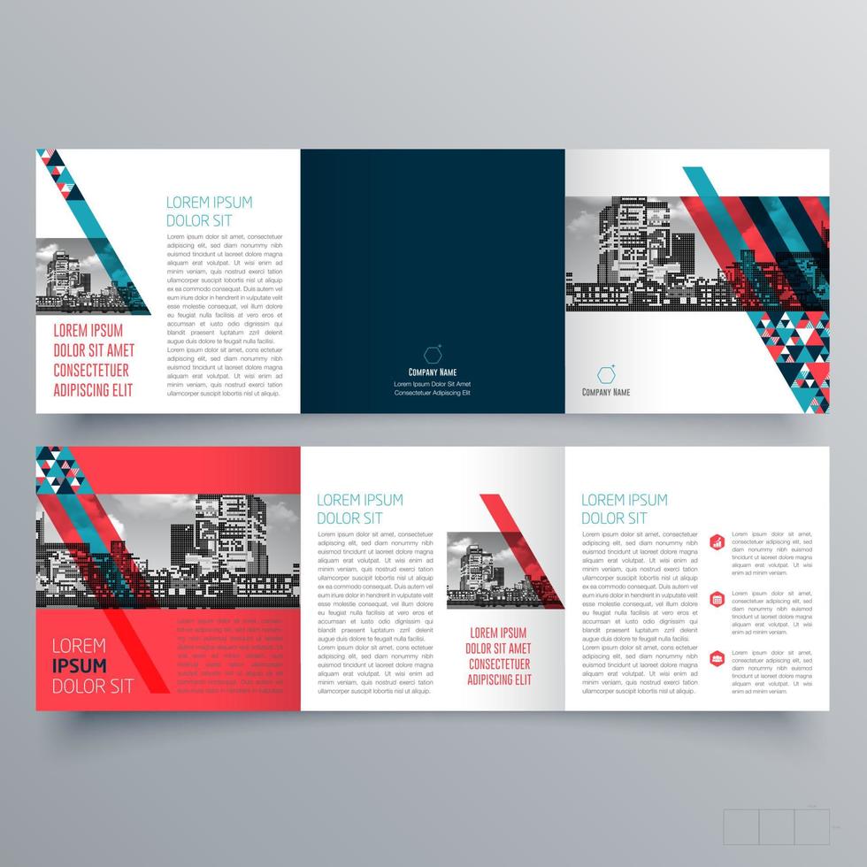 Tri-fold brochure template Minimalistic geometric design for corporate and business. Creative concept brochure vector template.