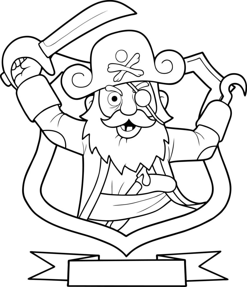 funny cartoon pirate vector