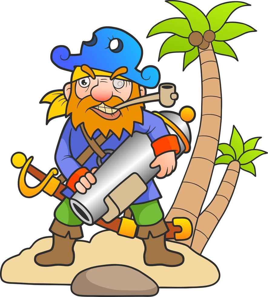 funny cartoon pirate vector
