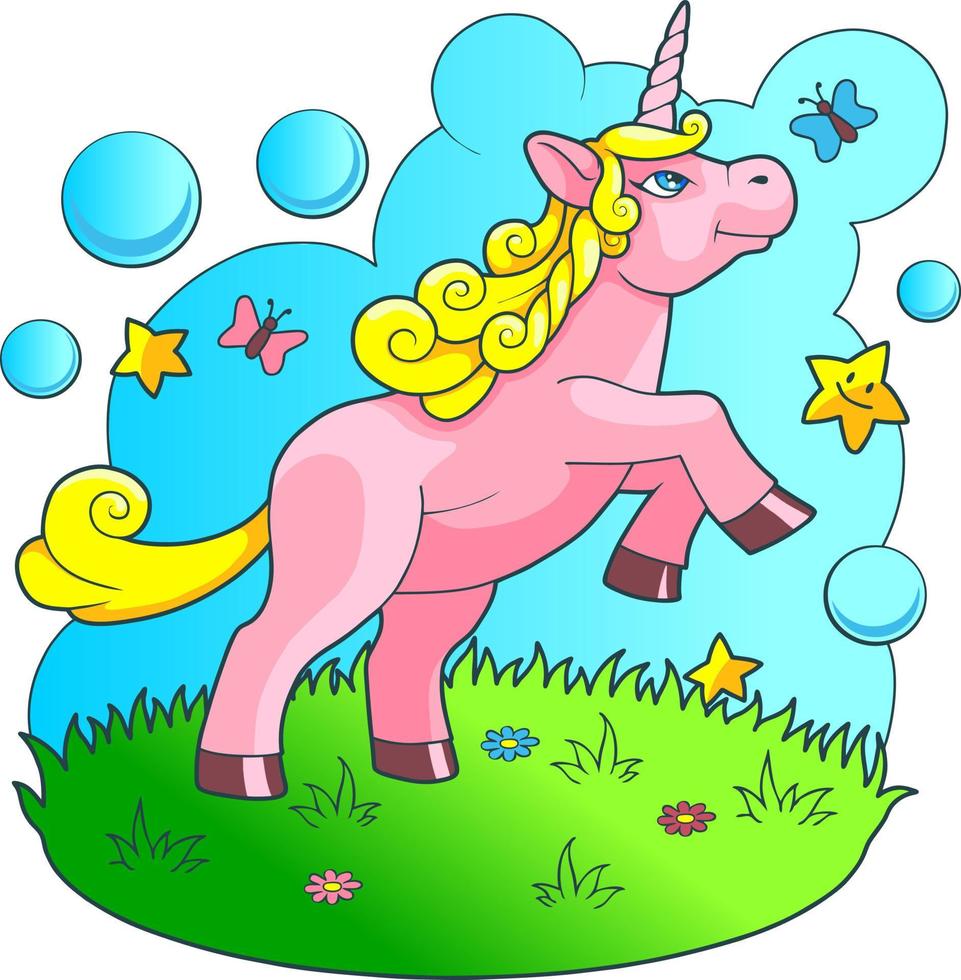 cute pony unicorn vector