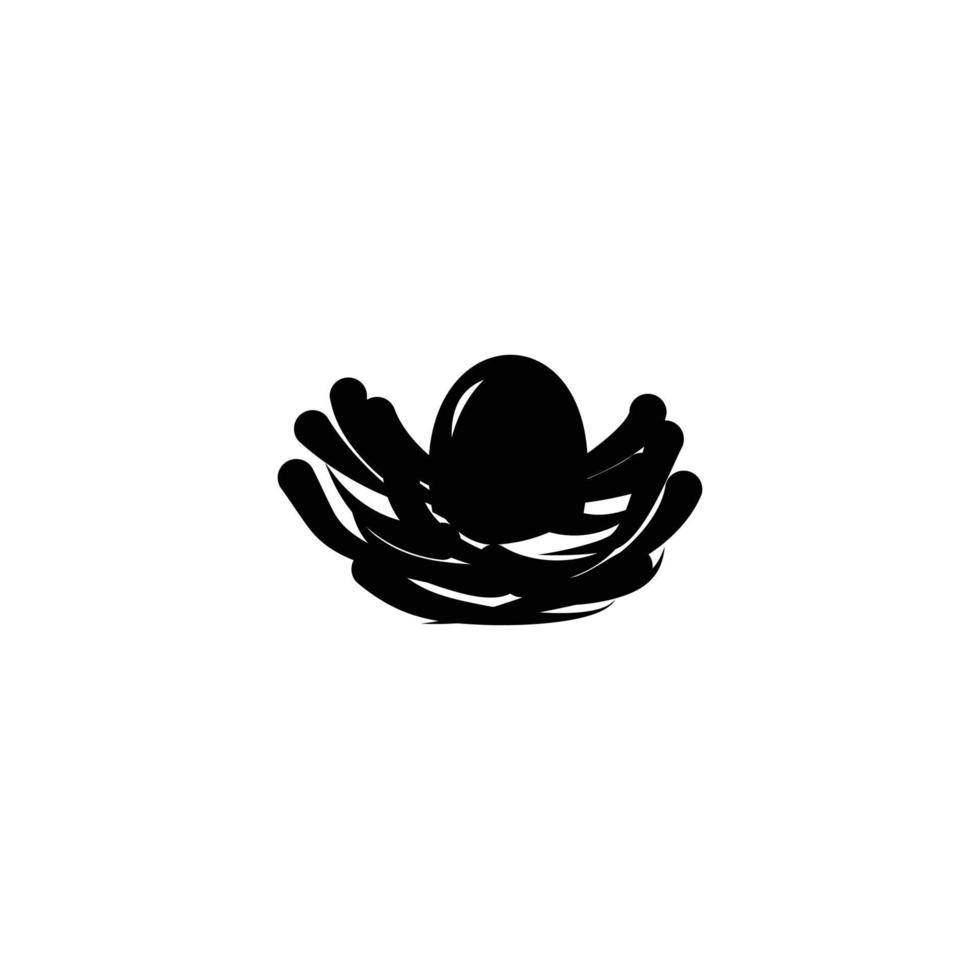 logotipo de diseño de nido y huevo vector