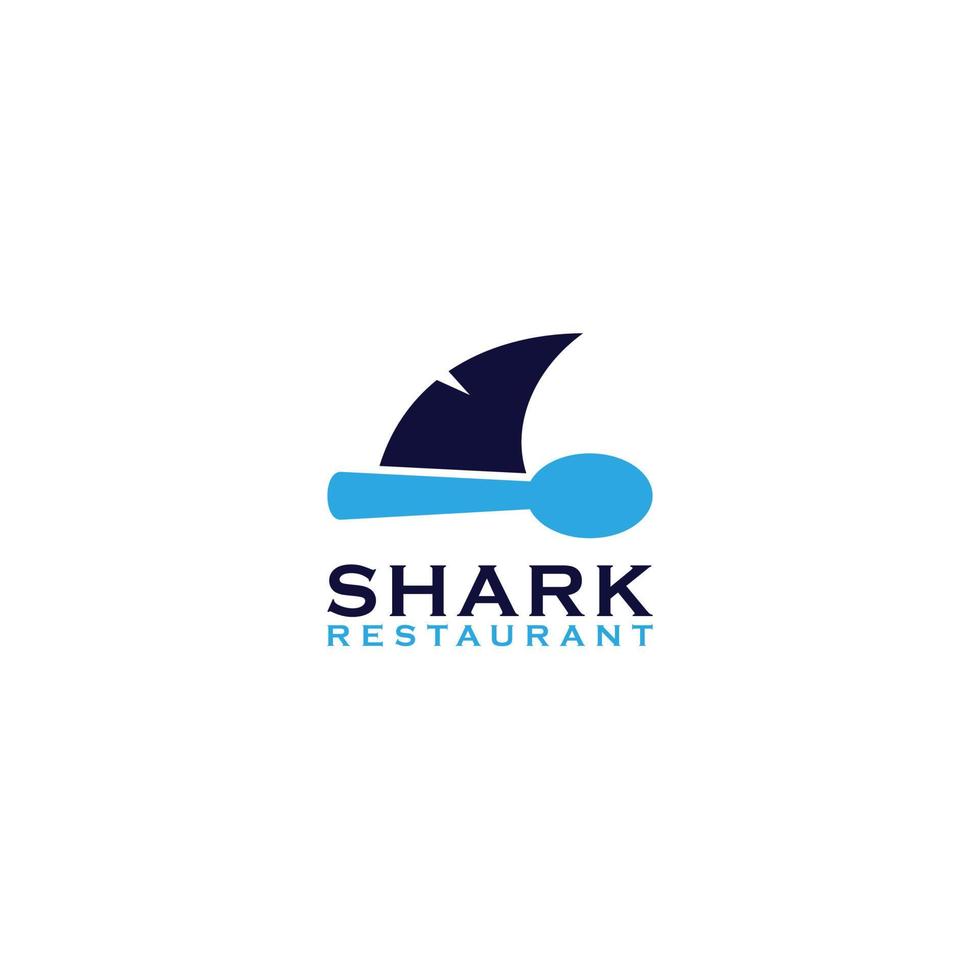 shark restaurant logo design vector