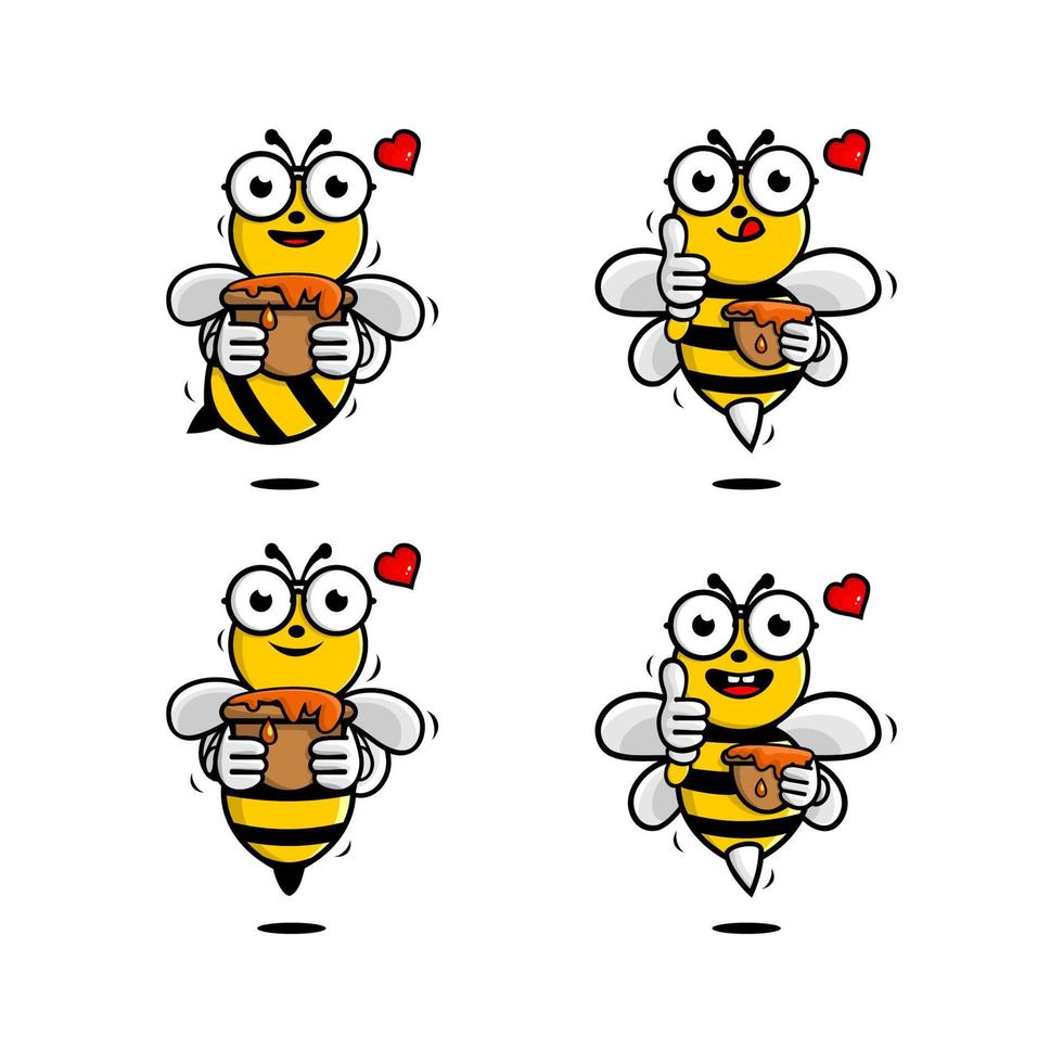 vector de dibujos animados de abeja de miel