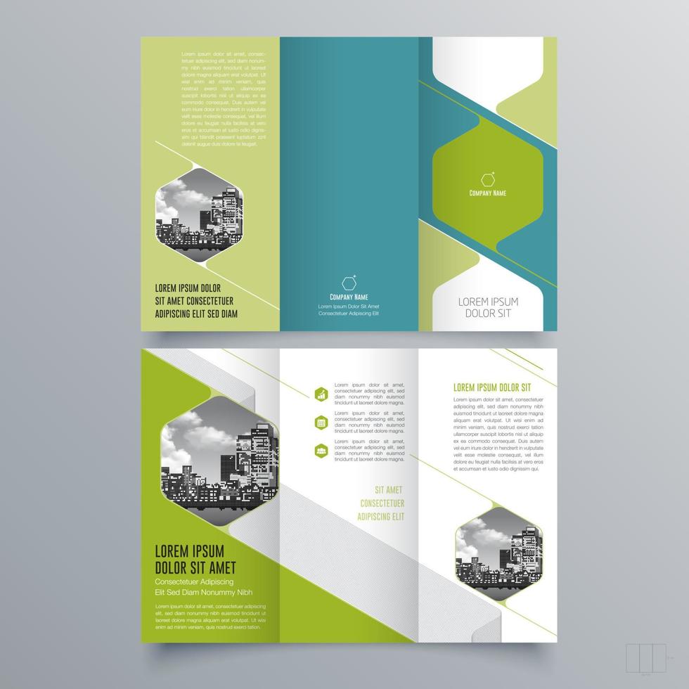 Tri-fold brochure template Minimalistic geometric design for corporate and business. Creative concept brochure vector template.