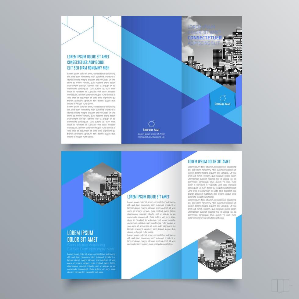 Tri-fold brochure template Minimalistic geometric design for corporate and business. Creative concept brochure vector template.