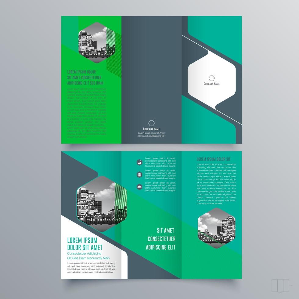 diseño geométrico minimalista de plantilla de folleto tríptico para empresas y negocios. plantilla de vector de folleto de concepto creativo.