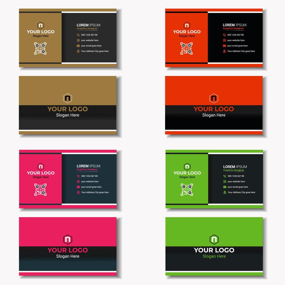 Minimalist corporate business card design vector