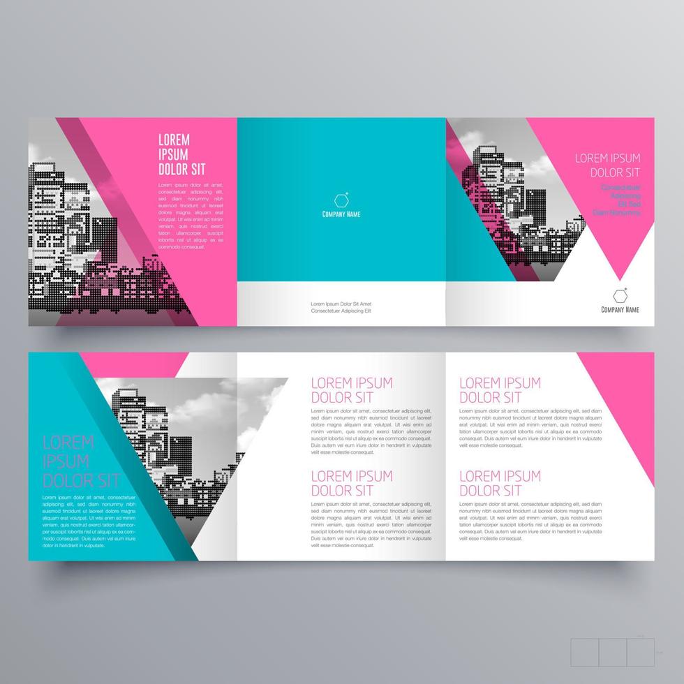 Tri-fold brochure template Minimalistic geometric design for corporate and business. Creative concept brochure vector template.