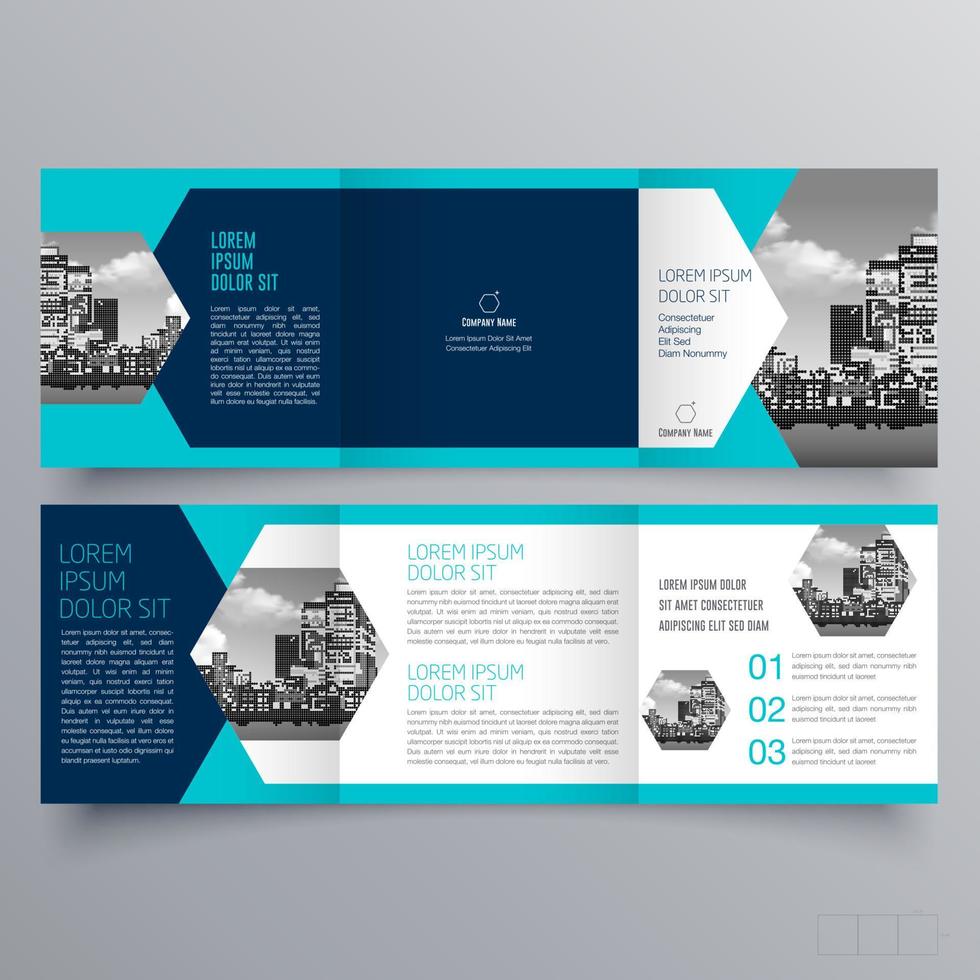 Tri-fold brochure template Minimalistic geometric design for corporate and business. Creative concept brochure vector template.