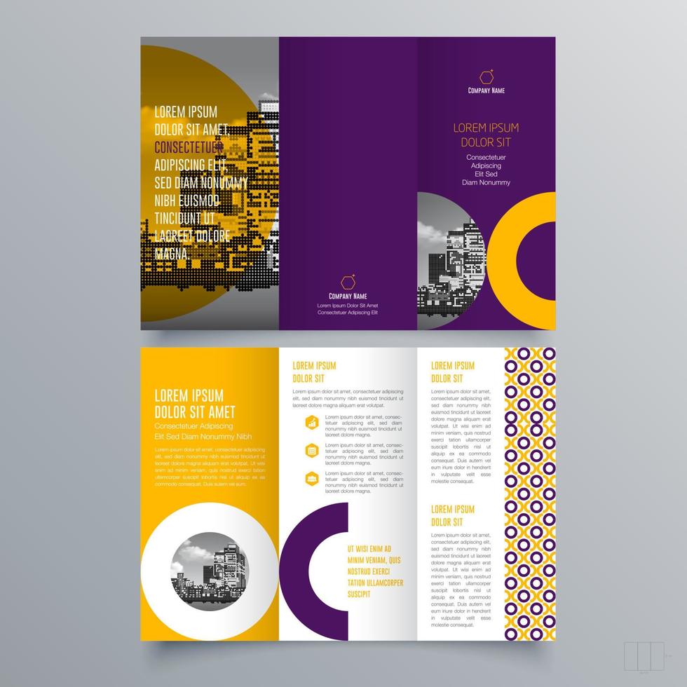 Tri-fold brochure template Minimalistic geometric design for corporate and business. Creative concept brochure vector template.