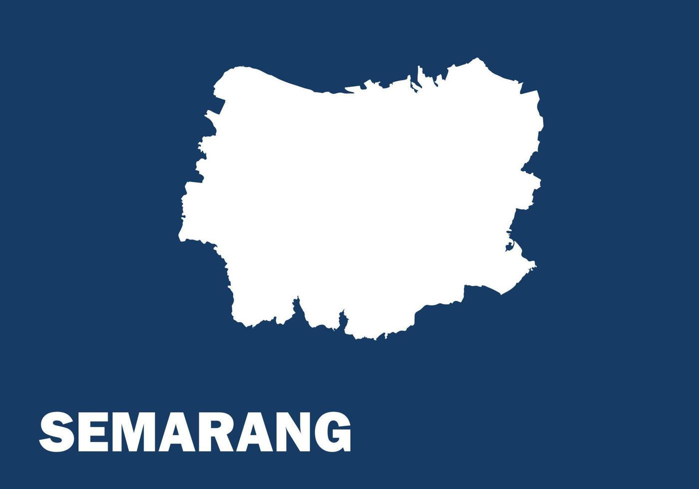 vector de mapa semarang en color azul y blanco