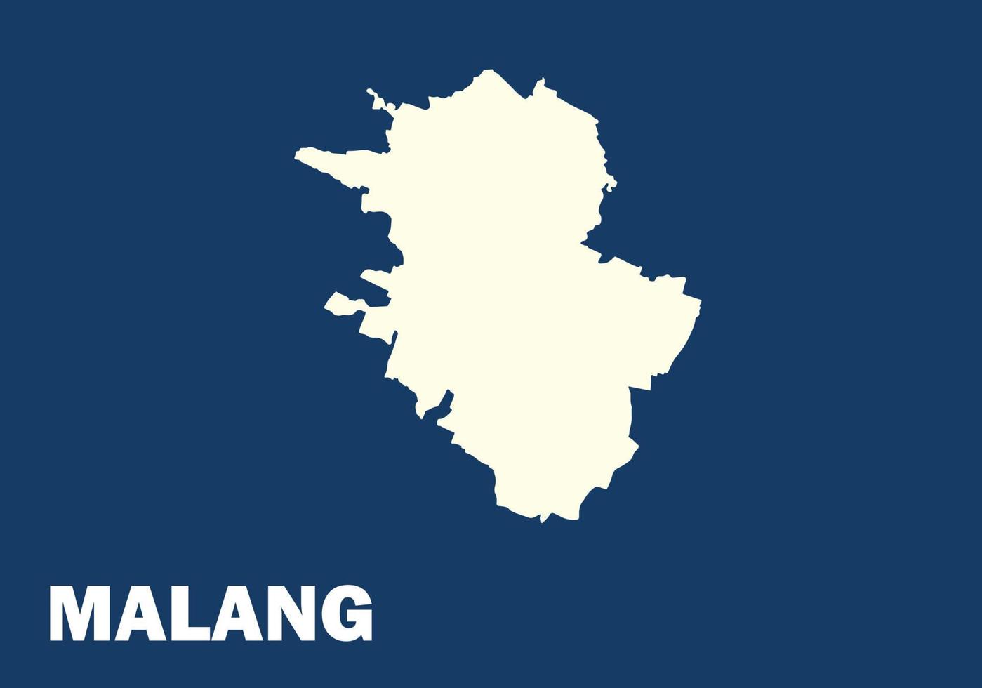 vector of Malang map in blue and white color