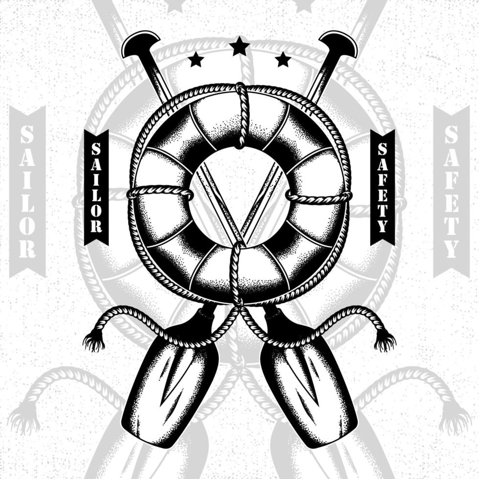 Vintage Lifebuoy Illustration vector